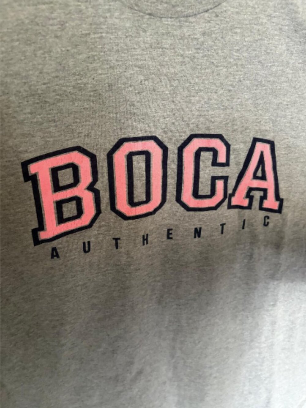 Vintage BOCA Authentic Grey and Pink Crewneck T-Shirt